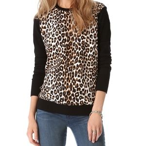 Equipment France Roland Leopard Crew Sweater